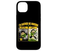 Custodia per iPhone 14 Plus Id Rather Be Horsing Divertente Hobby Fuga a cavallo