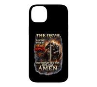 Custodia per iPhone 14 Plus Il diavolo mi ha visto con la testa pensava di aver vinto fino a quando non ho detto Amen