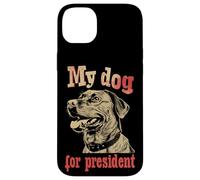 Custodia per iPhone 14 Plus Il mio cane per le elezioni del presidente divertente politico