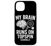 Custodia per iPhone 14 Plus Il mio cervello corre su segnali Topspin Padel