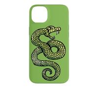 Custodia per iPhone 14 Plus Illustrazione del serpente che colpisce il tatuaggio del serpente che sibila verde