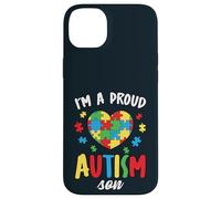 Custodia per iPhone 14 Plus I'm a Proud Autism Son - Puzzle per la consapevolezza dell'autismo, cuore per bambini