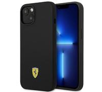 Custodia per iPhone 14 Plus in silicone con logo Ferrari in metallo, colore nero