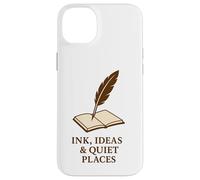 Custodia per iPhone 14 Plus Inchiostro, idee e luoghi tranquilli - Libro penna d'oca