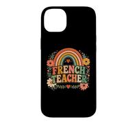 Custodia per iPhone 14 Plus Insegnante francese Retro Rainbow Language Educator Design