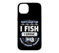 Custodia per iPhone 14 Plus Io Pesco, Bevo Birra e So Cose Divertenti Pescando Vintage