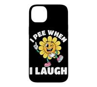 Custodia per iPhone 14 Plus Io pipì quando rido fiore giallo pipì scherzo umorismo