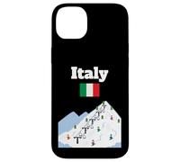 Custodia per iPhone 14 Plus Italia, sci, viaggio, souvenir, sci, amante dello sci, bandiera italiana