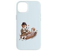 Custodia per iPhone 14 Plus Jack-Russel-Terrier cani coppia appuntamento innamorato in barca Inghilterra