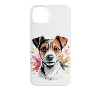 Custodia per iPhone 14 Plus Jack Russell Watercolor Portrait Terrier Dog