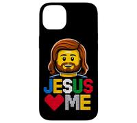 Custodia per iPhone 14 Plus Jesus Loves Me Builder Costruire Mattoni Blocchi Dio Cristiano