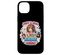 Custodia per iPhone 14 Plus Just A Girl Who Loves Anime E Music Lover Singer Japan Art