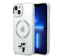 Custodia per iPhone 14 Plus Karl Lagerfeld Iconica Karl&Choupette MagSafe Trasparente