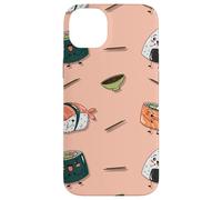Custodia per iPhone 14 Plus Kawai Pattern Carino Sushi Maki Salsa di Soia Onigiri Giappone Divertente