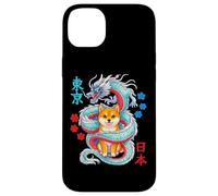 Custodia per iPhone 14 Plus Kawaii Anime Shiba Inu Cane Protetto Da Drago Giapponese