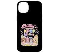 Custodia per iPhone 14 Plus Kawaii Chibi Pasqua Chillin Con Il Mio Kpop Girlies Bunny Girls