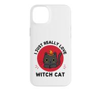 Custodia per iPhone 14 Plus Kawaii Strega Gatto I Just Really Love Cute Witch Cat Lover