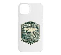Custodia per iPhone 14 Plus Kayak Fishing Guild Piccola barca Big Fish Vintage Badge