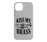 Custodia per iPhone 14 Plus Kiss My Brass tromba gioco di parole divertente band musicista gioco di parole