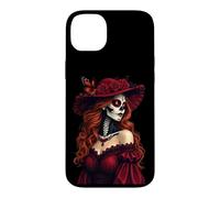 Custodia per iPhone 14 Plus La Catrina Mysterious Beauty Dia de los Muertos Farfalla
