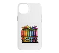 Custodia per iPhone 14 Plus La diversità ci rende bellissimi libri arcobaleno fiori