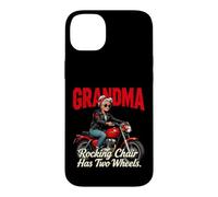 Custodia per iPhone 14 Plus La sedia a dondolo per nonne ha due ruote da motociclista