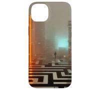 Custodia per iPhone 14 Plus La soglia al neon - Cyberpunk Dystopian City Art