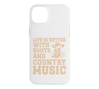 Custodia per iPhone 14 Plus La vita è migliore con stivali e musica country cowboy occidentale