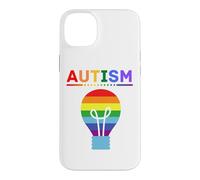 Custodia per iPhone 14 Plus Lampadina arcobaleno per la consapevolezza dell'autismo, supporto autistico, mamma e papà