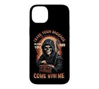 Custodia per iPhone 14 Plus Lascia il tuo bagaglio dietro di te e vieni con me Grim Reaper
