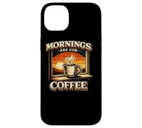 Custodia per iPhone 14 Plus Le mattine sono per il caffè Caffeina vintage al tramonto