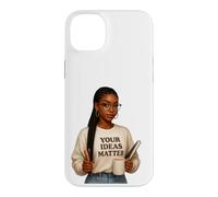 Custodia per iPhone 14 Plus le tue idee contano donna nera auto-aiuto positivo e amore