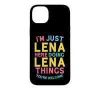 Custodia per iPhone 14 Plus Lena Here Doing Lena Cose Divertente Nome Lena