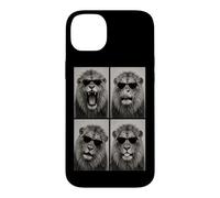 Custodia per iPhone 14 Plus Leone Occhiali da sole Photo Booth Selfie Ritratto Umoristico