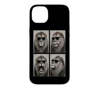 Custodia per iPhone 14 Plus Leone Occhiali da sole Photo Booth Selfie Ritratto Umoristico