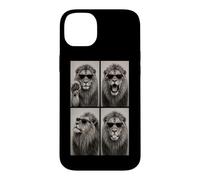 Custodia per iPhone 14 Plus Leone Occhiali da sole Photo Booth Selfie Ritratto Umoristico