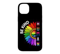 Custodia per iPhone 14 Plus LGBTQ+ Rainbow Gay Flag Sunflower Be Kind Human Pride LGBTQ