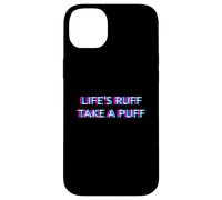 Custodia per iPhone 14 Plus Life Is Ruff Take A Puff 420 Weed Cannabis Marijuana