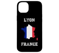 Custodia per iPhone 14 Plus Lione Francia Vintage Bandiera Francia Mappa Design