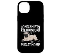 Custodia per iPhone 14 Plus Long Shifts Stetoscopio Pug A Casa
