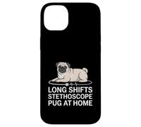 Custodia per iPhone 14 Plus Long Shifts Stetoscopio Pug A Casa