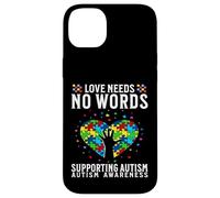 Custodia per iPhone 14 Plus Love Needs No Words Autism Awareness Support Gifts Parents