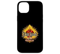 Custodia per iPhone 14 Plus Loved by Him Religious Christian citazione cuore Gesù Amore