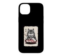 Custodia per iPhone 14 Plus Lupo Mangiare Sushi Giapponese Ramen Anime