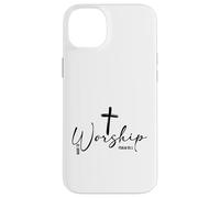 Custodia per iPhone 14 Plus Made To Worship Cross Salmo 95:1 Christian Believer