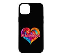 Custodia per iPhone 14 Plus Maglietta con scritta "I Heart Love Francesco", con nome colorato