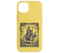 Custodia per iPhone 14 Plus Mago Cavalcando Bulldog Francese Fantasy Art