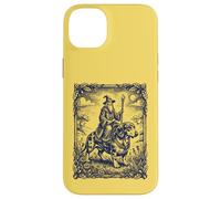 Custodia per iPhone 14 Plus Mago mistico Cavalcando Bassotto Cane Fantasy Art