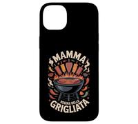 Custodia per iPhone 14 Plus Mamma Cuoca Griglia BBQ Barbecue Carne Grigliata Brace