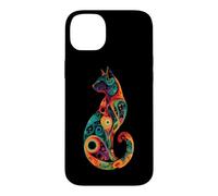 Custodia per iPhone 14 Plus Mandala per amanti dei gatti psichedelici